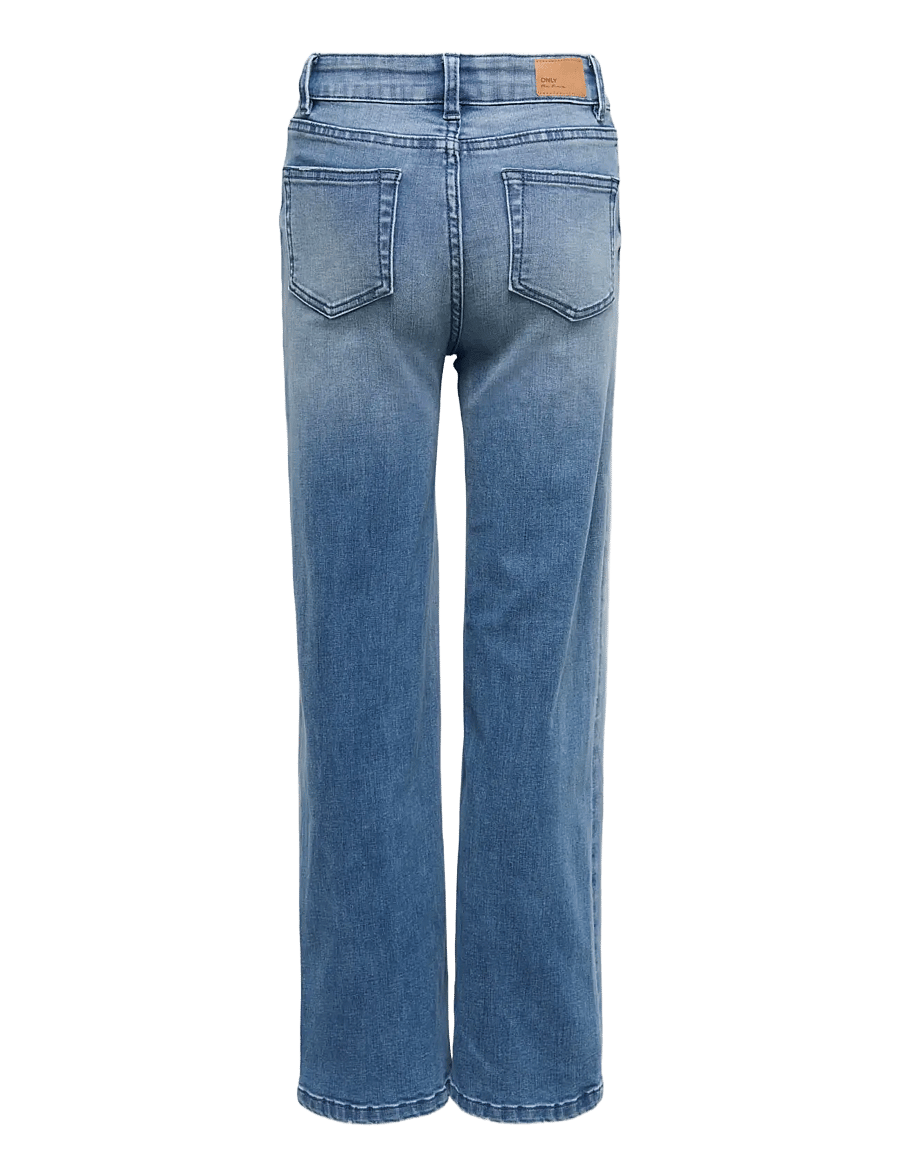 Kids Only - KOGJUICY-WAUW HW WIDE DNM GUA113 NOOS - hosen mit weitem bein - medium blue denim - 2