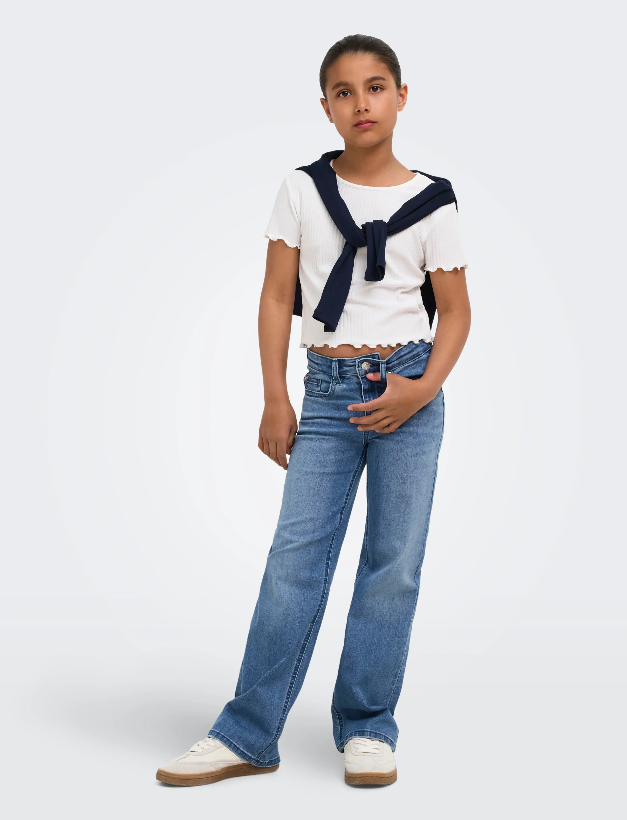 Kids Only - KOGJUICY-WAUW HW WIDE DNM GUA113 NOOS - brede jeans - medium blue denim - 4