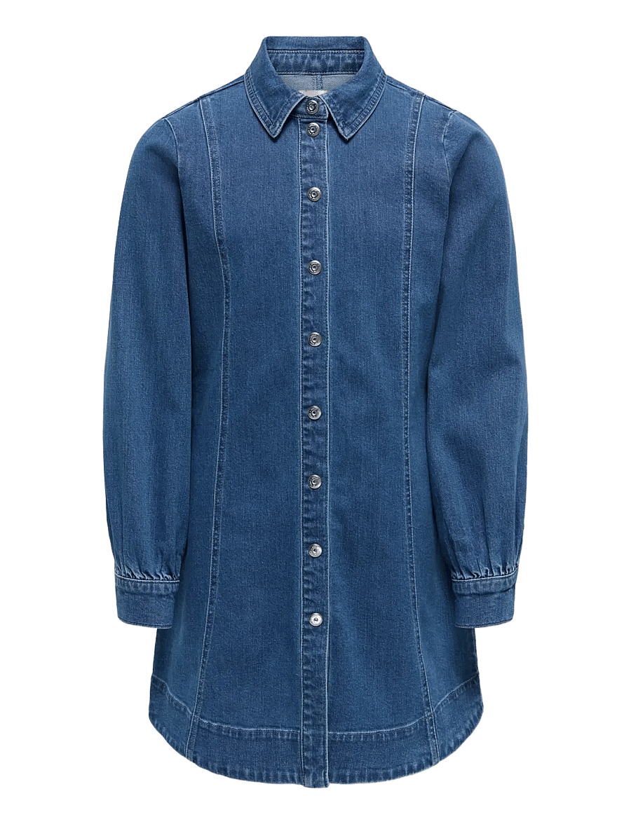 Kids Only - KOGFENJA LS SHAPED DNM DRESS - medium blue denim - 0