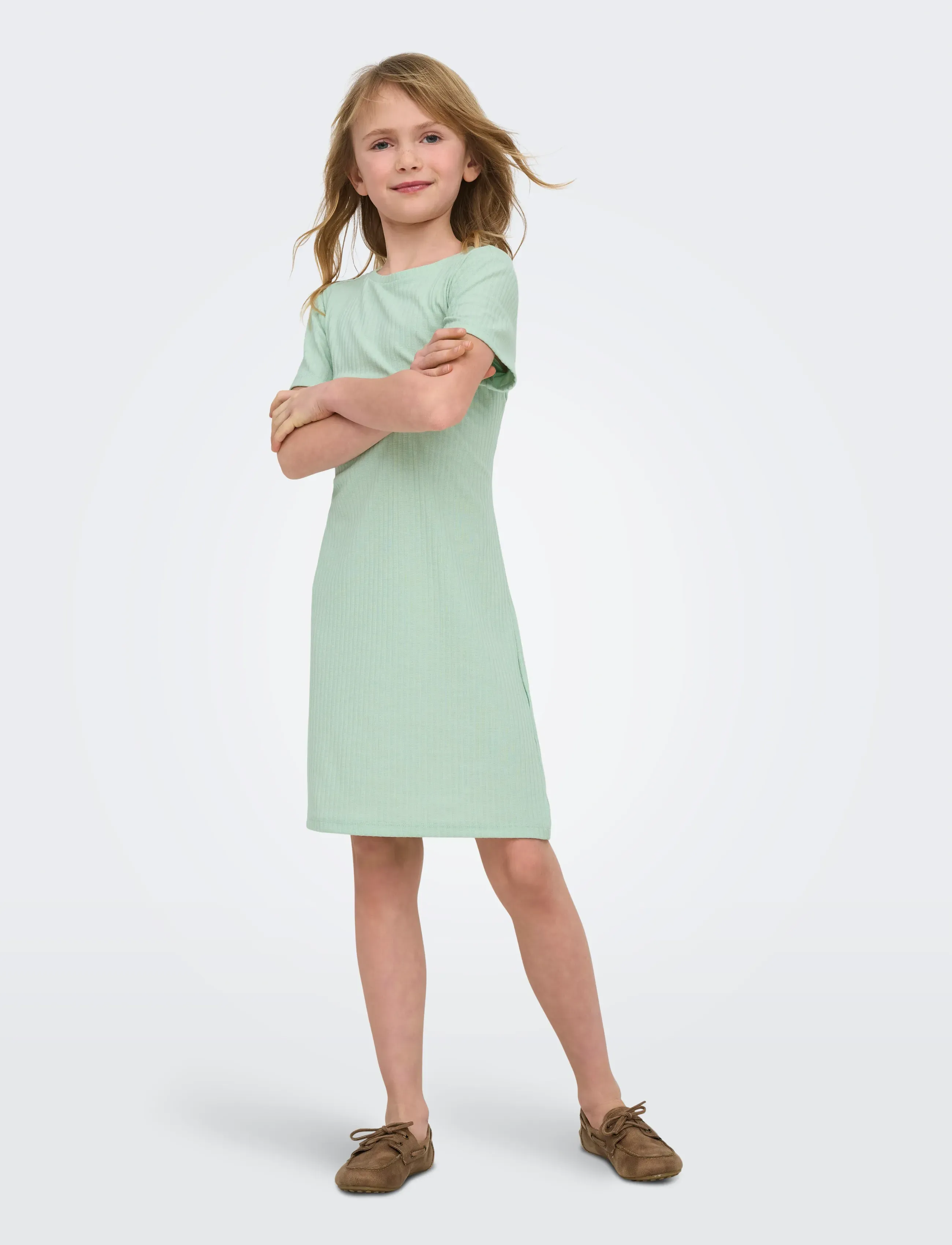 Kids Only - KOGNELLA S/S DRESS VD JRS NOOS - kortærmede hverdagskjoler - aqua foam - 4
