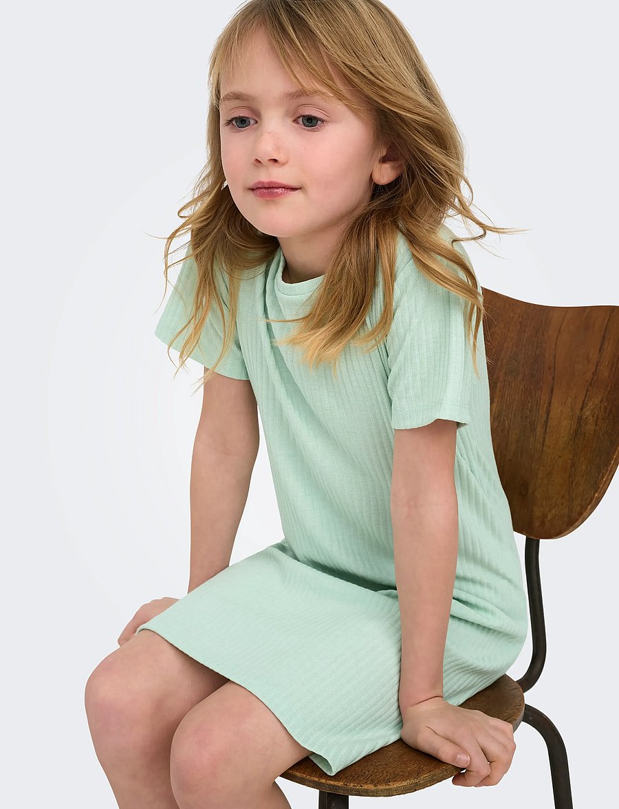 Kids Only - KOGNELLA S/S DRESS VD JRS NOOS - kurzärmelige freizeitkleider - aqua foam - 5