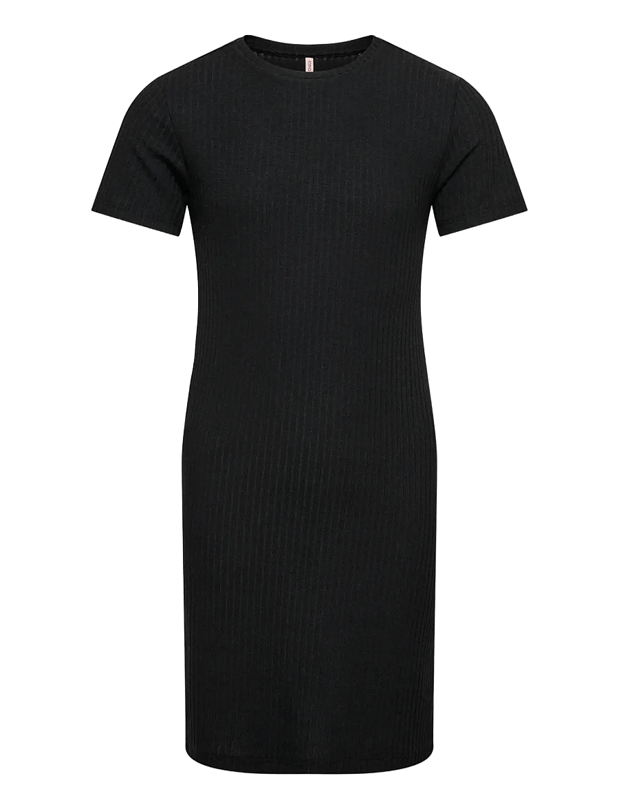 Kids Only - KOGNELLA S/S DRESS VD JRS NOOS - kurzärmelige freizeitkleider - black - 1