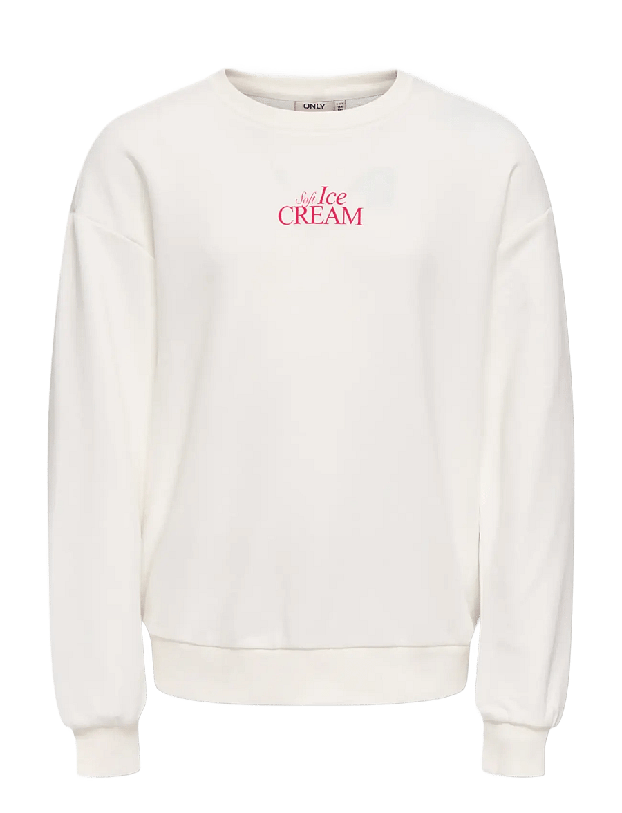 Kids Only - KOGPHILEA LIFE L/S LOOSE UB VD SWT NOOS - sweatshirts - cloud dancer - 0