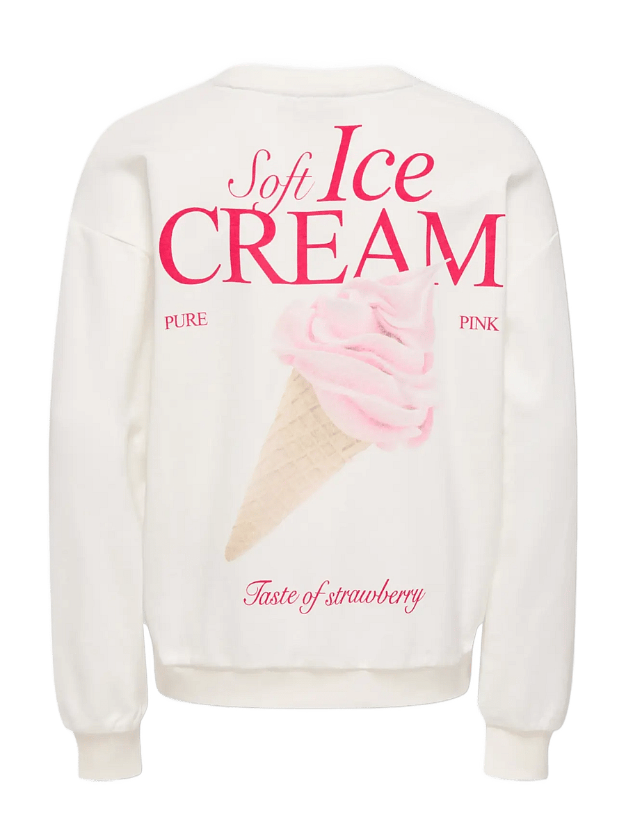 Kids Only - KOGPHILEA LIFE L/S LOOSE UB VD SWT NOOS - sweatshirts - cloud dancer - 1