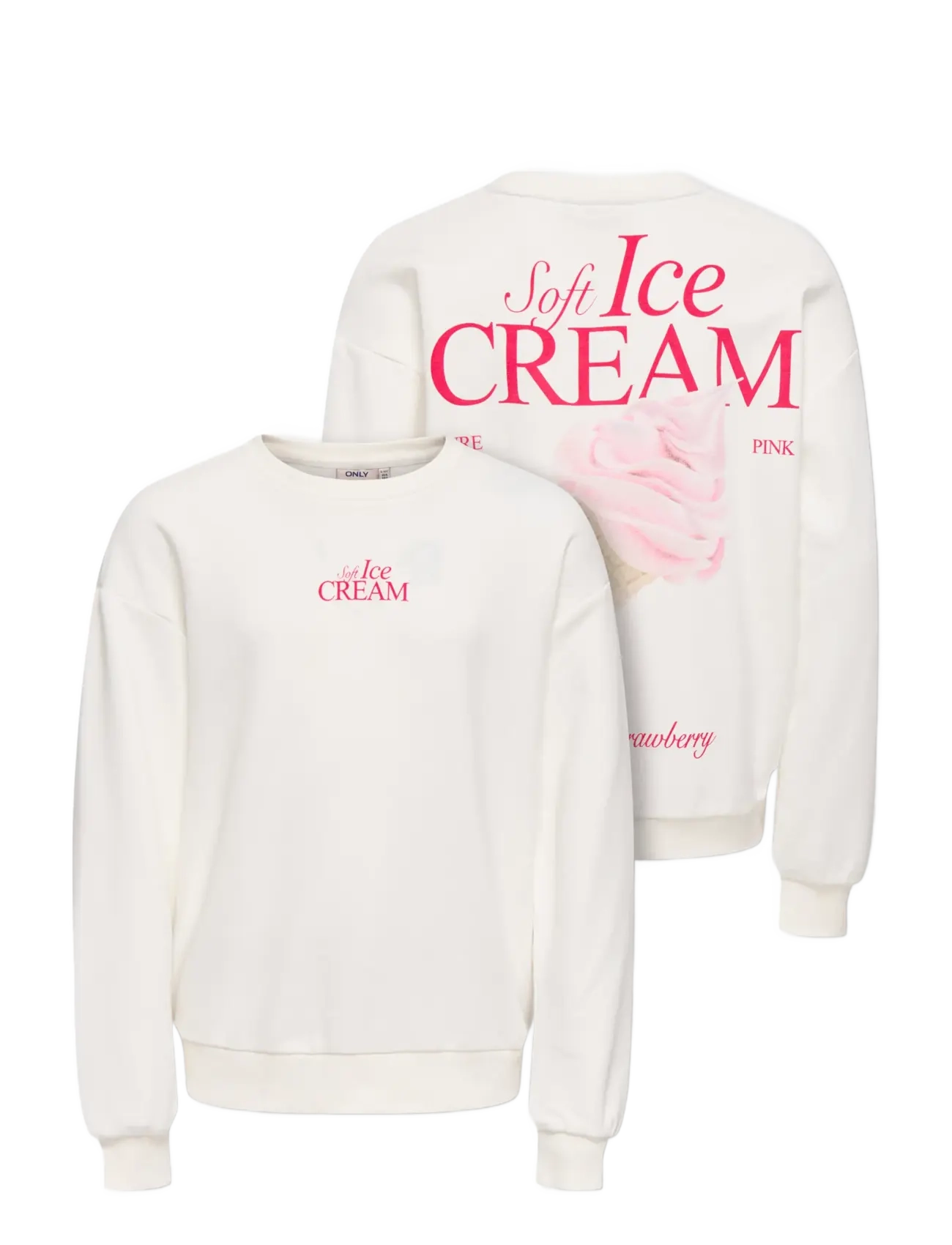 Kids Only - KOGPHILEA LIFE L/S LOOSE UB VD SWT NOOS - sweatshirts - cloud dancer - 2