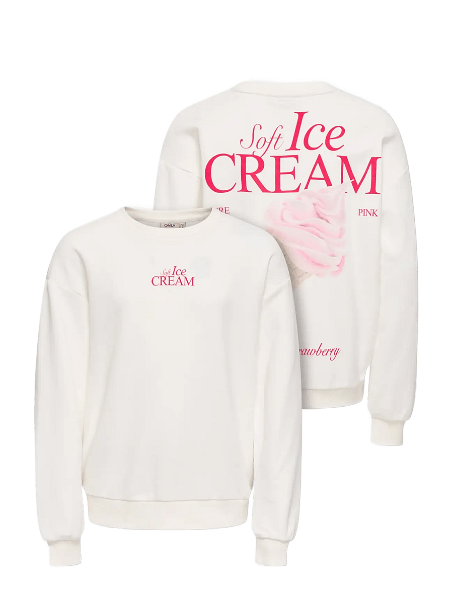 Kids Only - KOGPHILEA LIFE L/S LOOSE UB VD SWT NOOS - sweatshirts - cloud dancer - 2