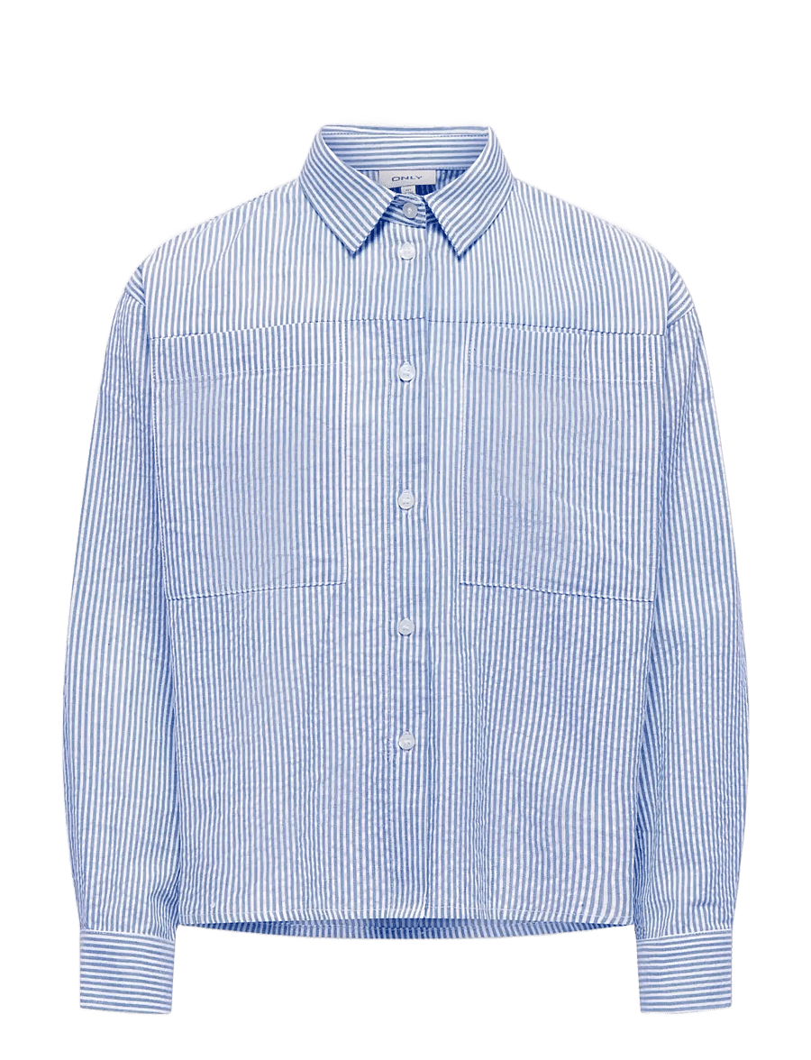 Kids Only - KOGSMILLA LIFE STRIPED KNOT SHIRT VD WVN - pitkähihaiset kauluspaidat - cloud dancer - 1