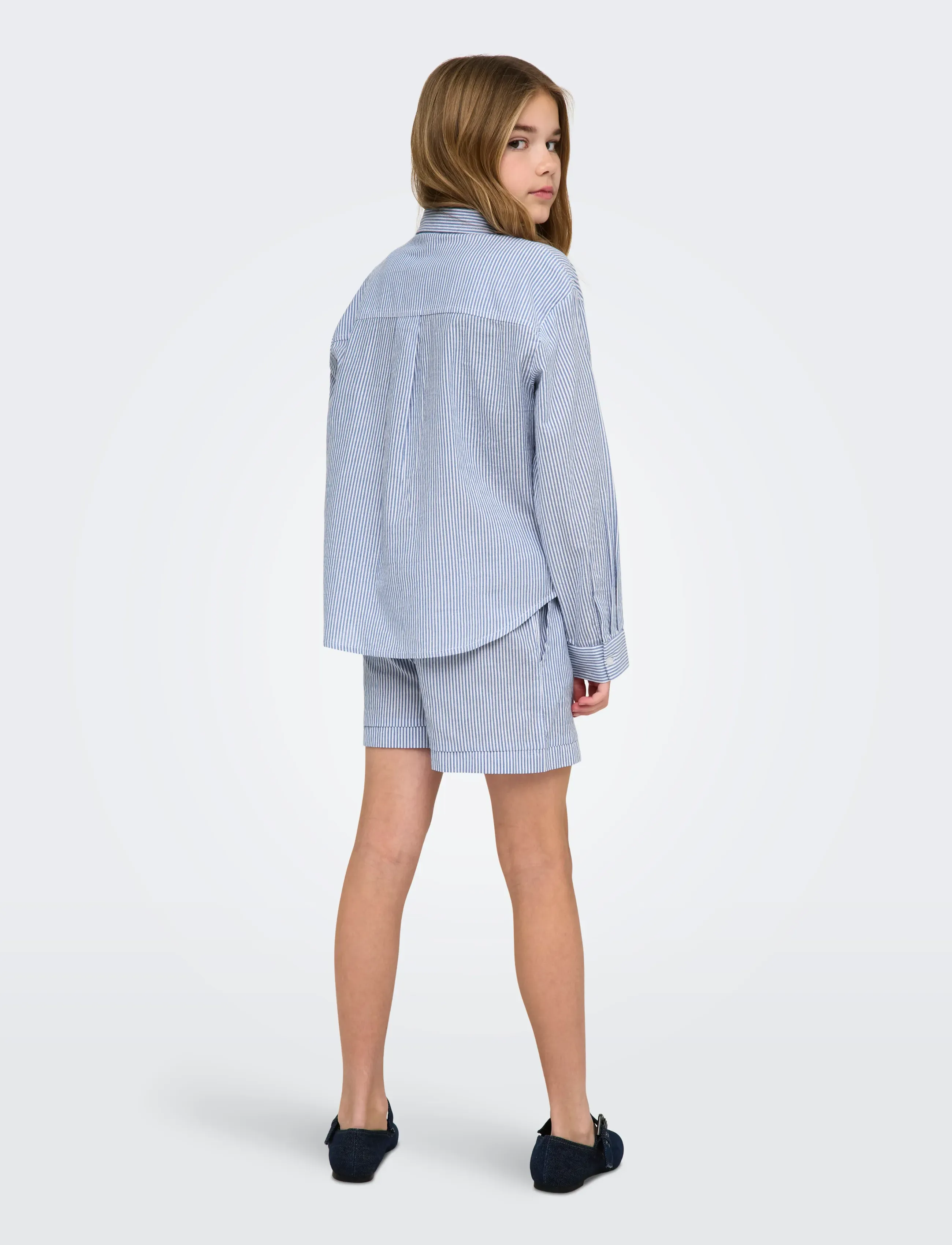 Kids Only - KOGSMILLA LIFE STRIPED KNOT SHIRT VD WVN - langärmlige hemden - cloud dancer - 3