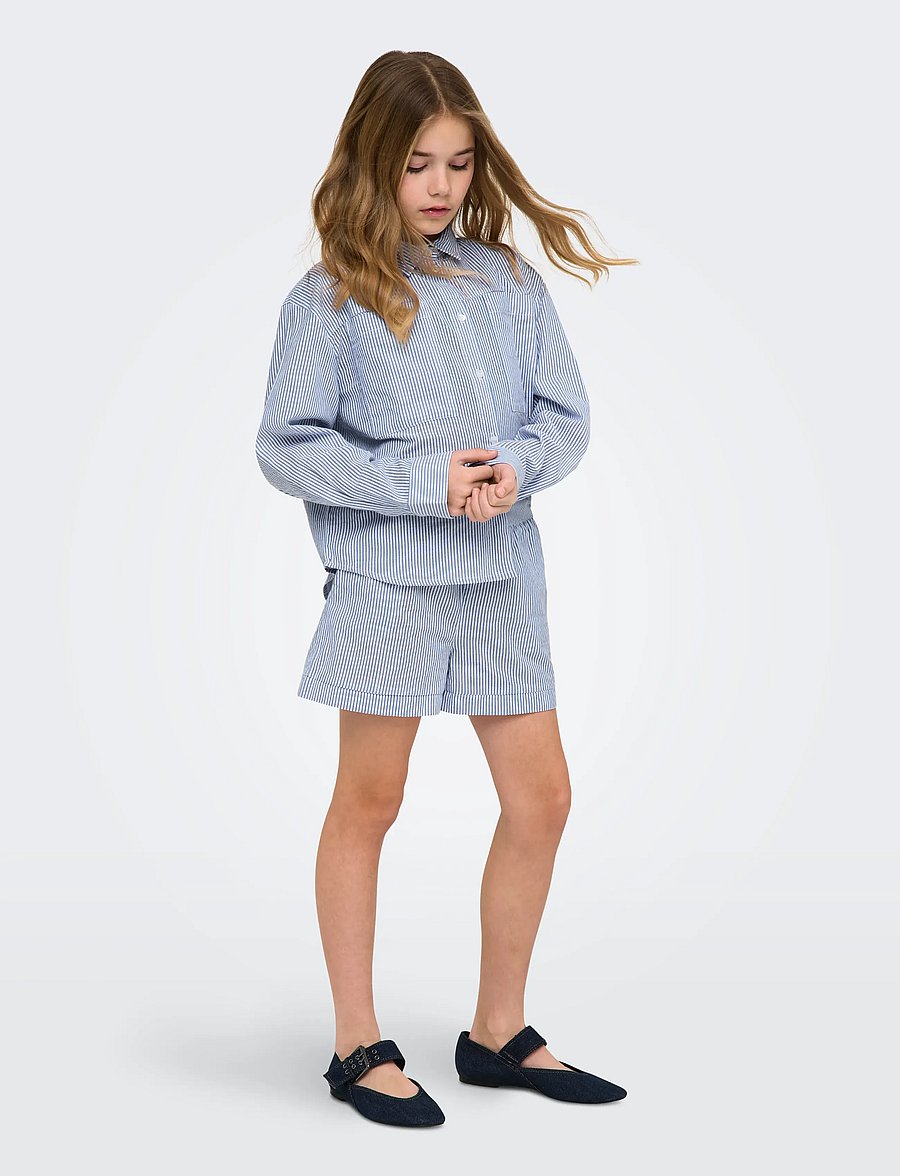 Kids Only - KOGSMILLA LIFE STRIPED KNOT SHIRT VD WVN - pitkähihaiset kauluspaidat - cloud dancer - 4
