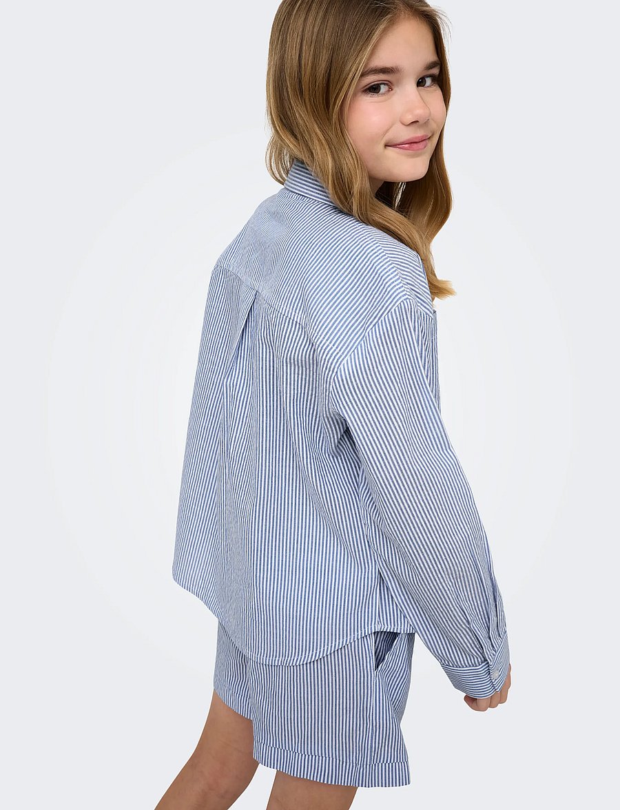 Kids Only - KOGSMILLA LIFE STRIPED KNOT SHIRT VD WVN - pitkähihaiset kauluspaidat - cloud dancer - 5