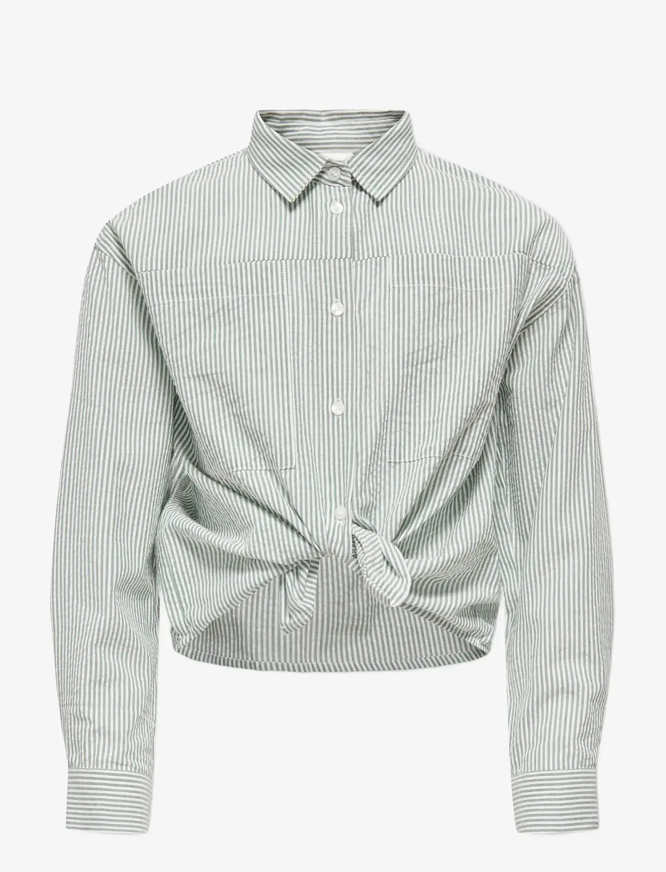 Kids Only - KOGSMILLA LIFE STRIPED KNOT SHIRT VD WVN - langærmede skjorter - laurel wreath - 0