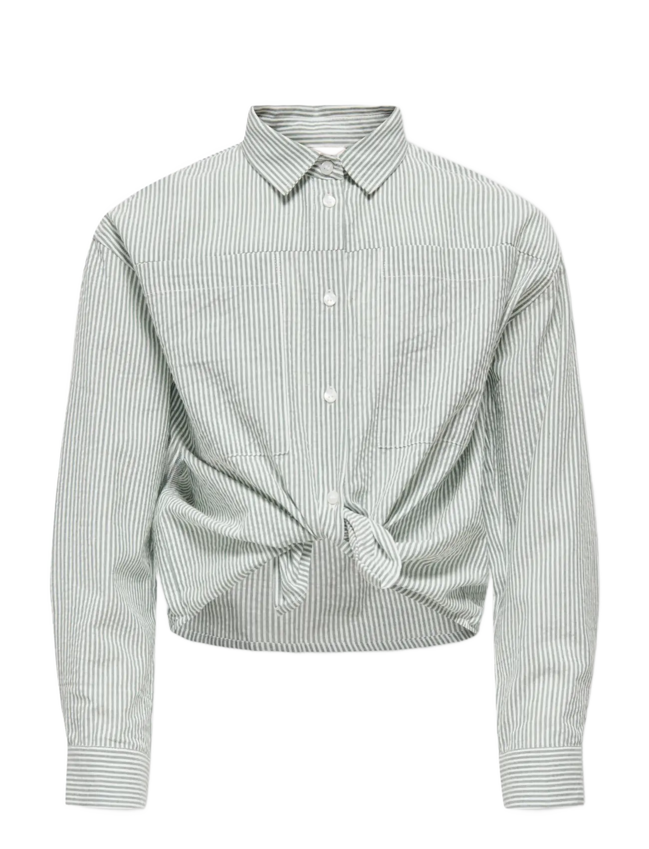 Kids Only KOGSMILLA LIFE STRIPED KNOT SHIRT VD WVN - Overdele - LAUREL WREATH / white