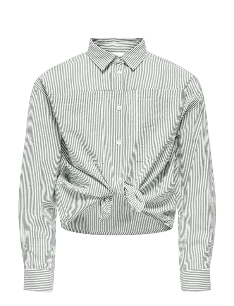 Kids Only - KOGSMILLA LIFE STRIPED KNOT SHIRT VD WVN - langærmede skjorter - laurel wreath - 0