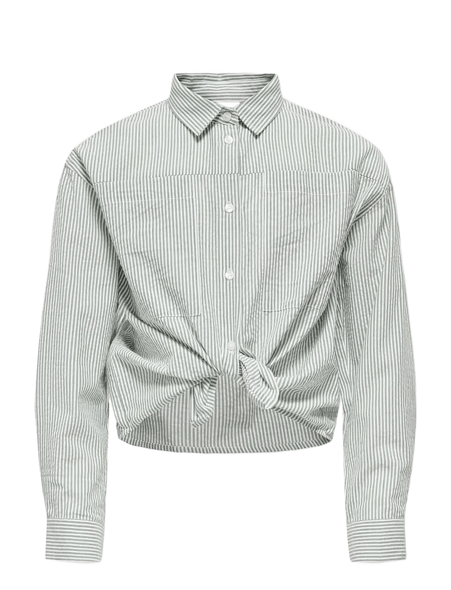 Kids Only - KOGSMILLA LIFE STRIPED KNOT SHIRT VD WVN - pikkade varrukatega särgid - laurel wreath - 0
