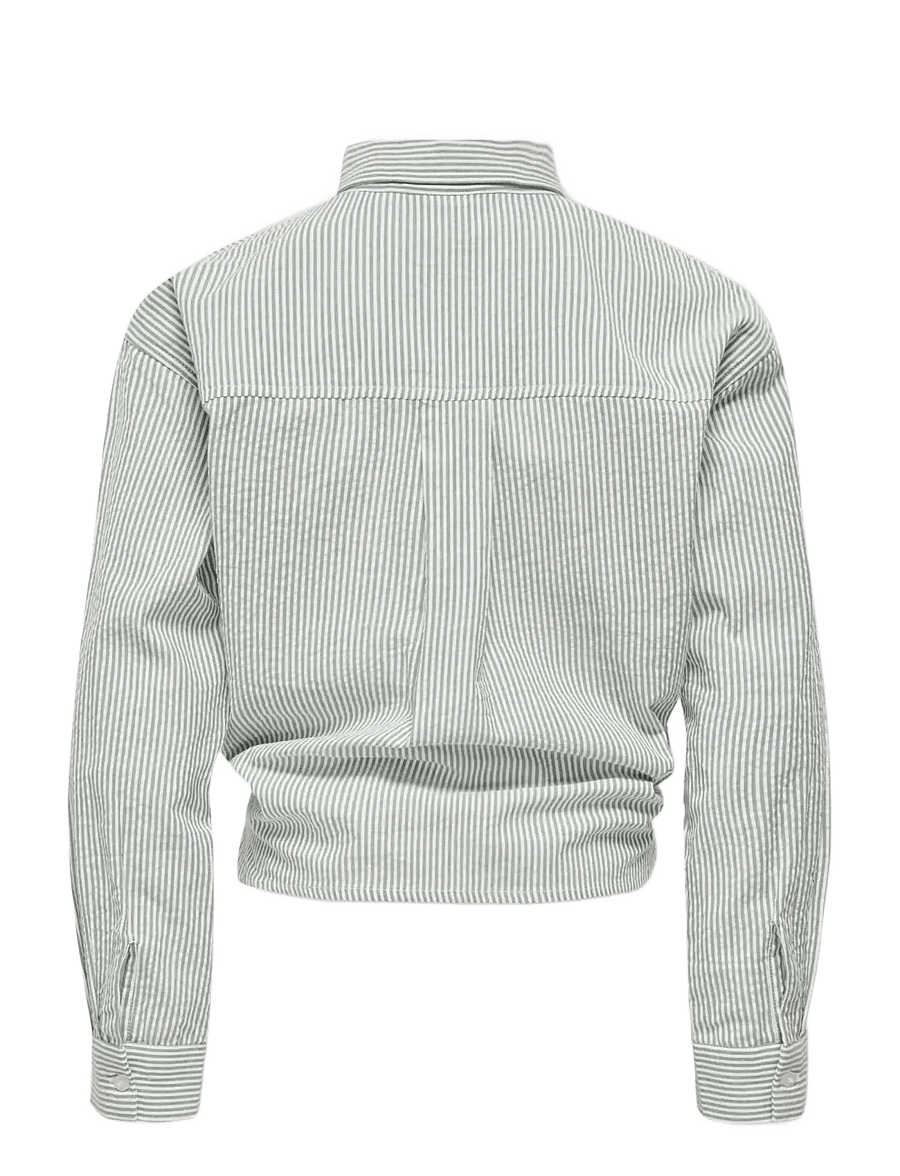 Kids Only - KOGSMILLA LIFE STRIPED KNOT SHIRT VD WVN - pikkade varrukatega särgid - laurel wreath - 1