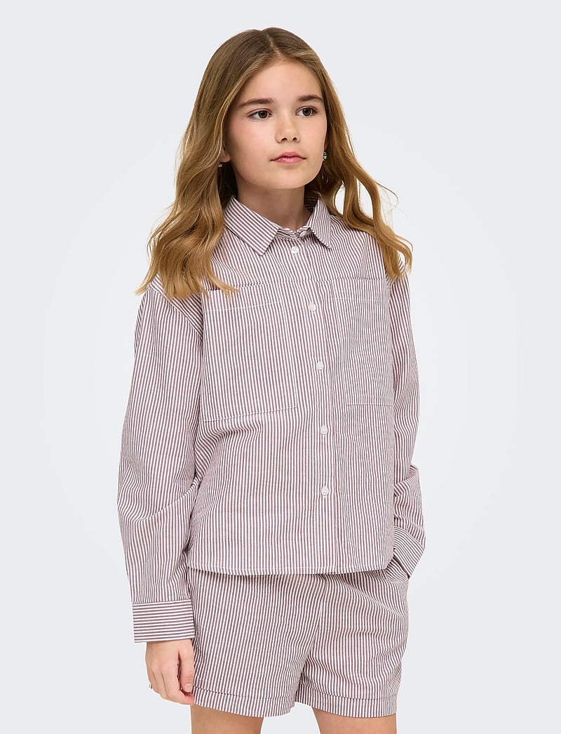 Kids Only - KOGSMILLA LIFE STRIPED KNOT SHIRT VD WVN - langærmede skjorter - rose brown - 0