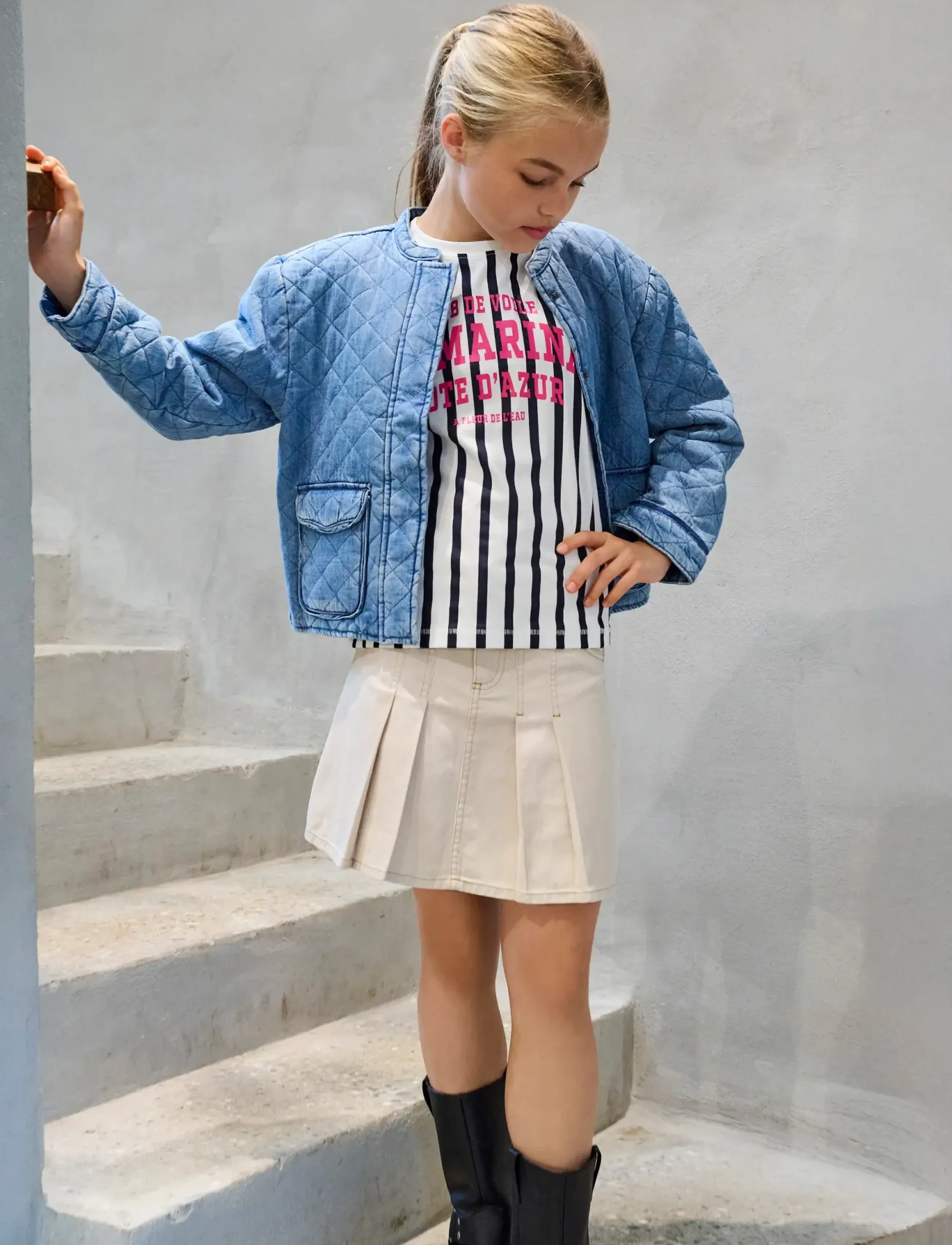 Kids Only Koghallie Quilted Dnm Jacket Akm, 152, Blue, Jakker Og Frakker > Denim Og Fløjl, Børn