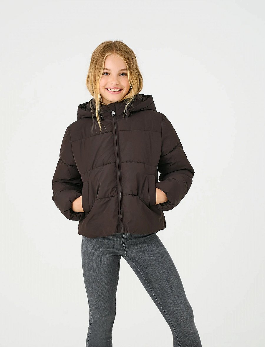 Kids Only - KOGJUTA LIFE SHORT PUFFER OTW NOOS - winterjacke - chocolate torte - 0
