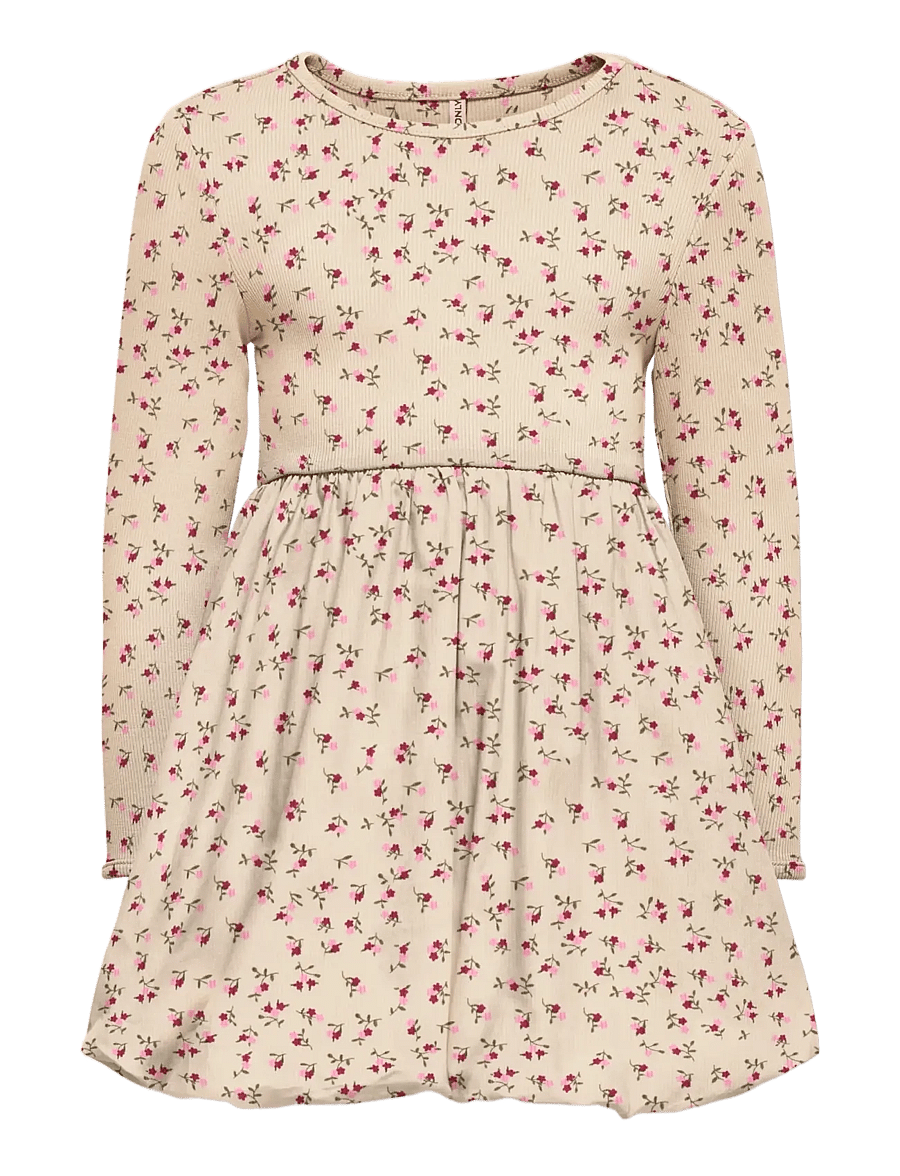 Kids Only - KMGTRINNY LIFE AOP LS BAL DRESS JRS - langærmede hverdagskjoler - whitecap gray - 0