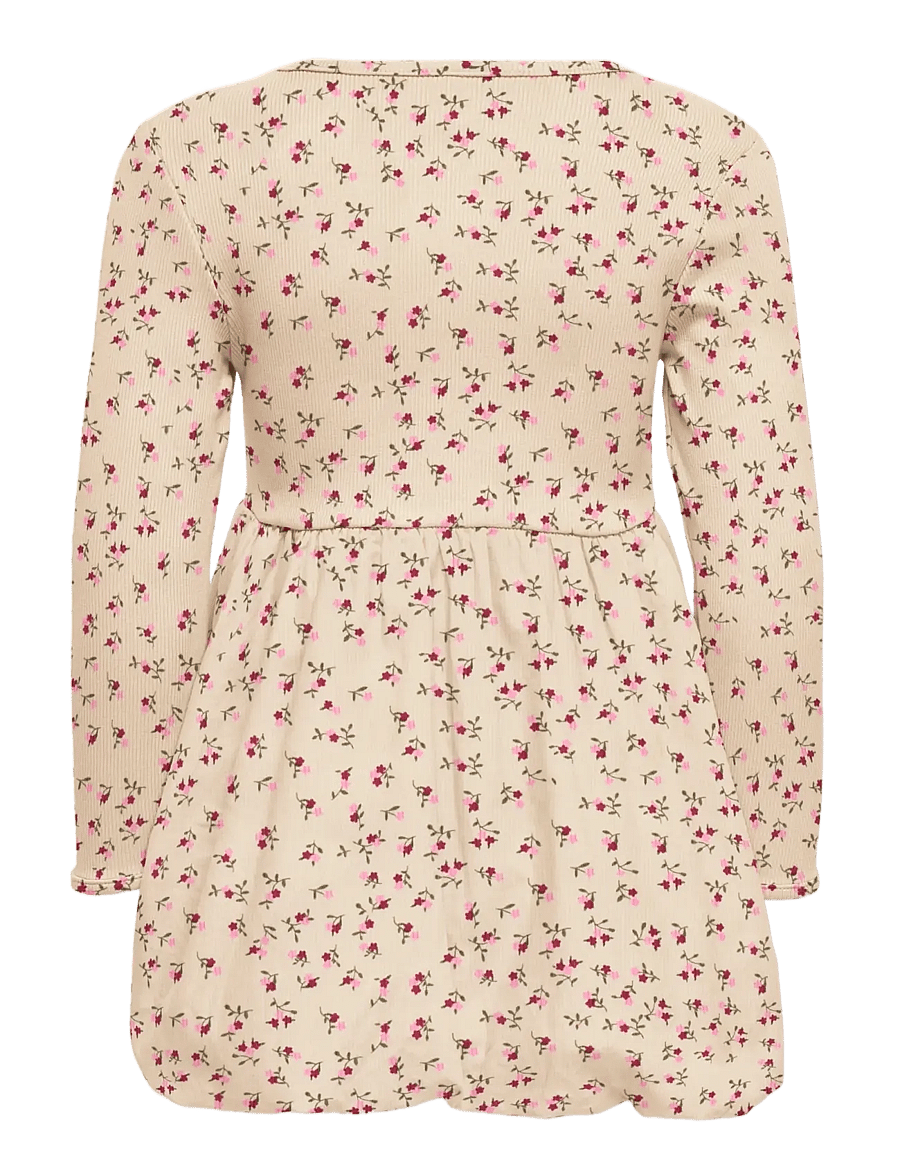 Kids Only - KMGTRINNY LIFE AOP LS BAL DRESS JRS - langærmede hverdagskjoler - whitecap gray - 1