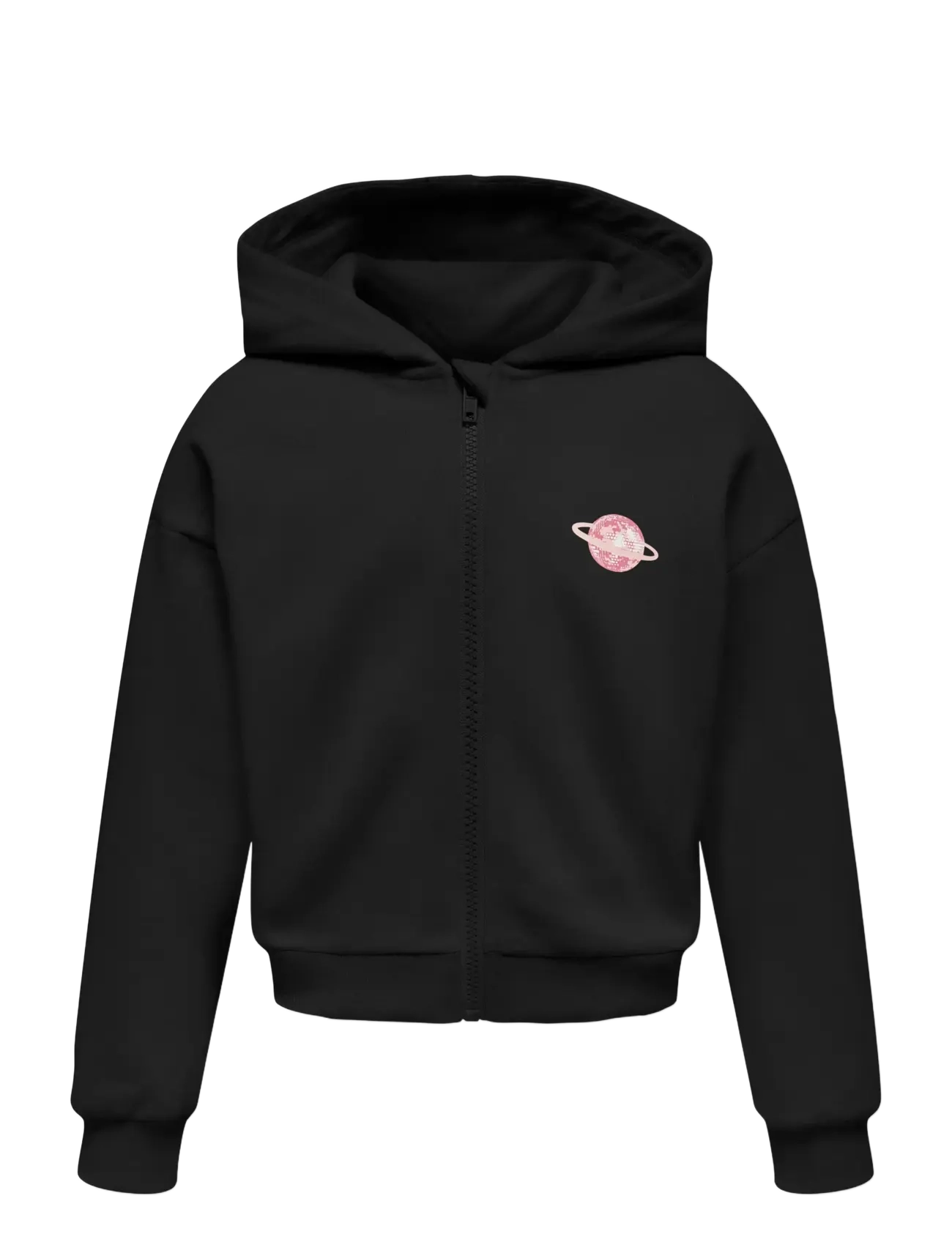 Kids Only KOGRITA L/S ZIP HOOD BF SWT - Kapuzenpullover - BLACK / black