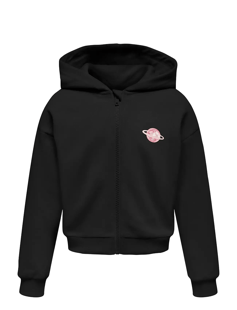 Kids Only - KOGRITA L/S ZIP HOOD BF SWT - hettupeysur - black - 0