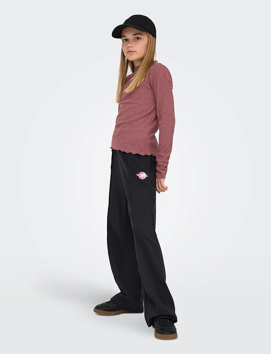 Kids Only - KOGRITA WIDE PANT BF SWT - jogginghosen - black - 5