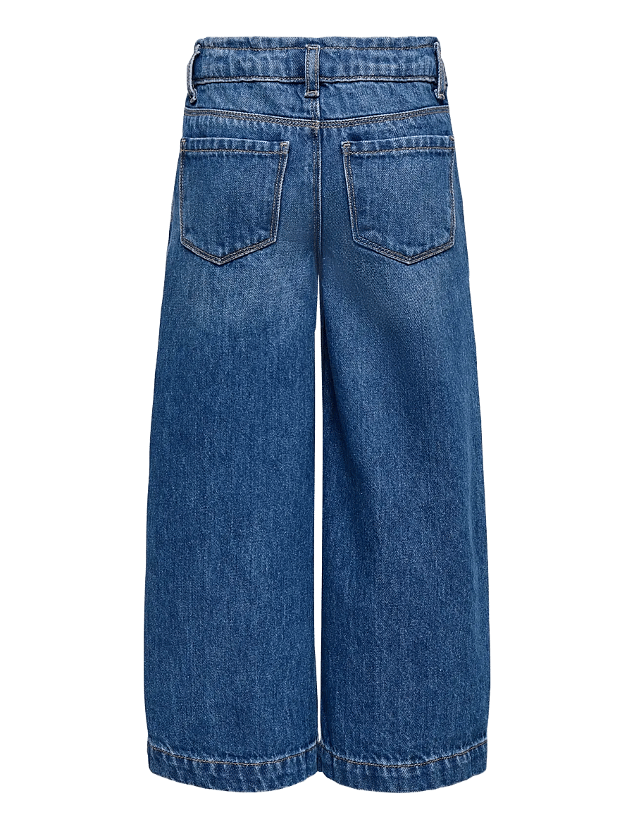 Kids Only - KMGCOMET HEART WIDE DNM DIA3020 NOOS - víðar gallabuxur - medium blue denim - 2