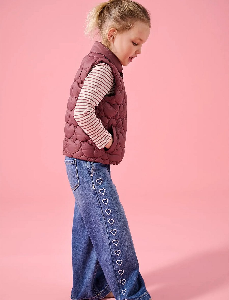 Kids Only - KMGCOMET HEART WIDE DNM DIA3020 NOOS - víðar gallabuxur - medium blue denim - 0