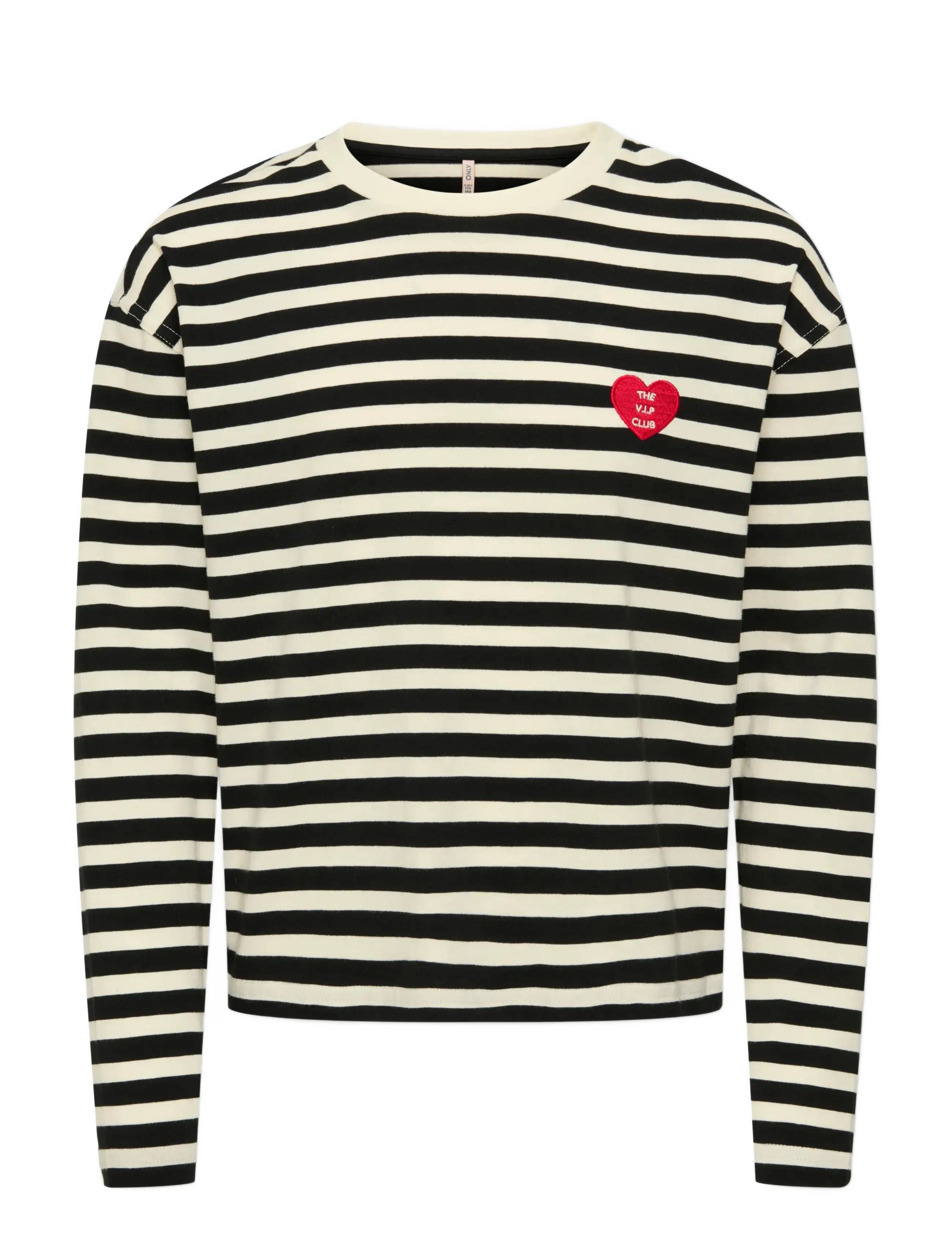 Kids Only KOGLIVINA L/S O-NECK STRIPE TOP JRS - Põhitooted - BLACK / black