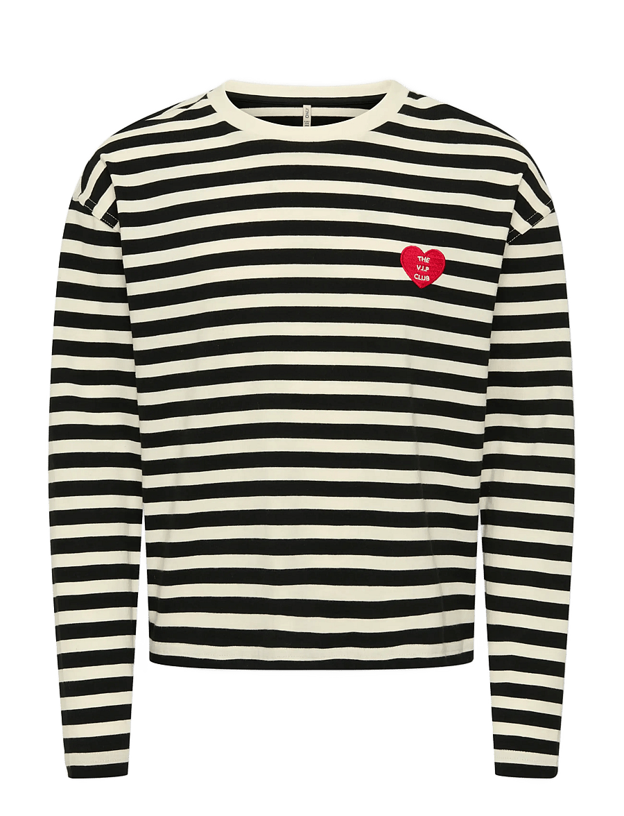 Kids Only - KOGLIVINA L/S O-NECK STRIPE TOP JRS - langærmede t-shirts - black - 0