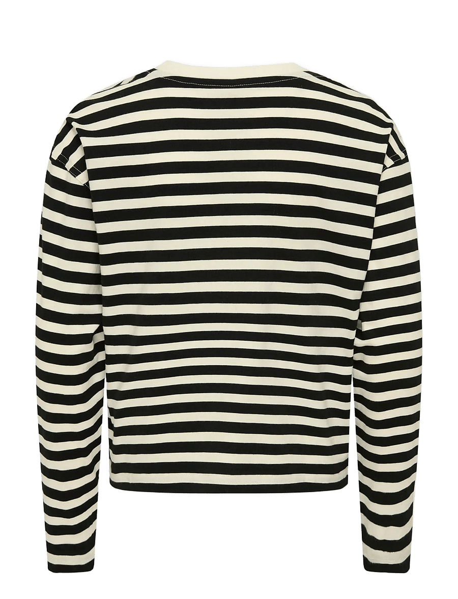 Kids Only - KOGLIVINA L/S O-NECK STRIPE TOP JRS - langærmede t-shirts - black - 1