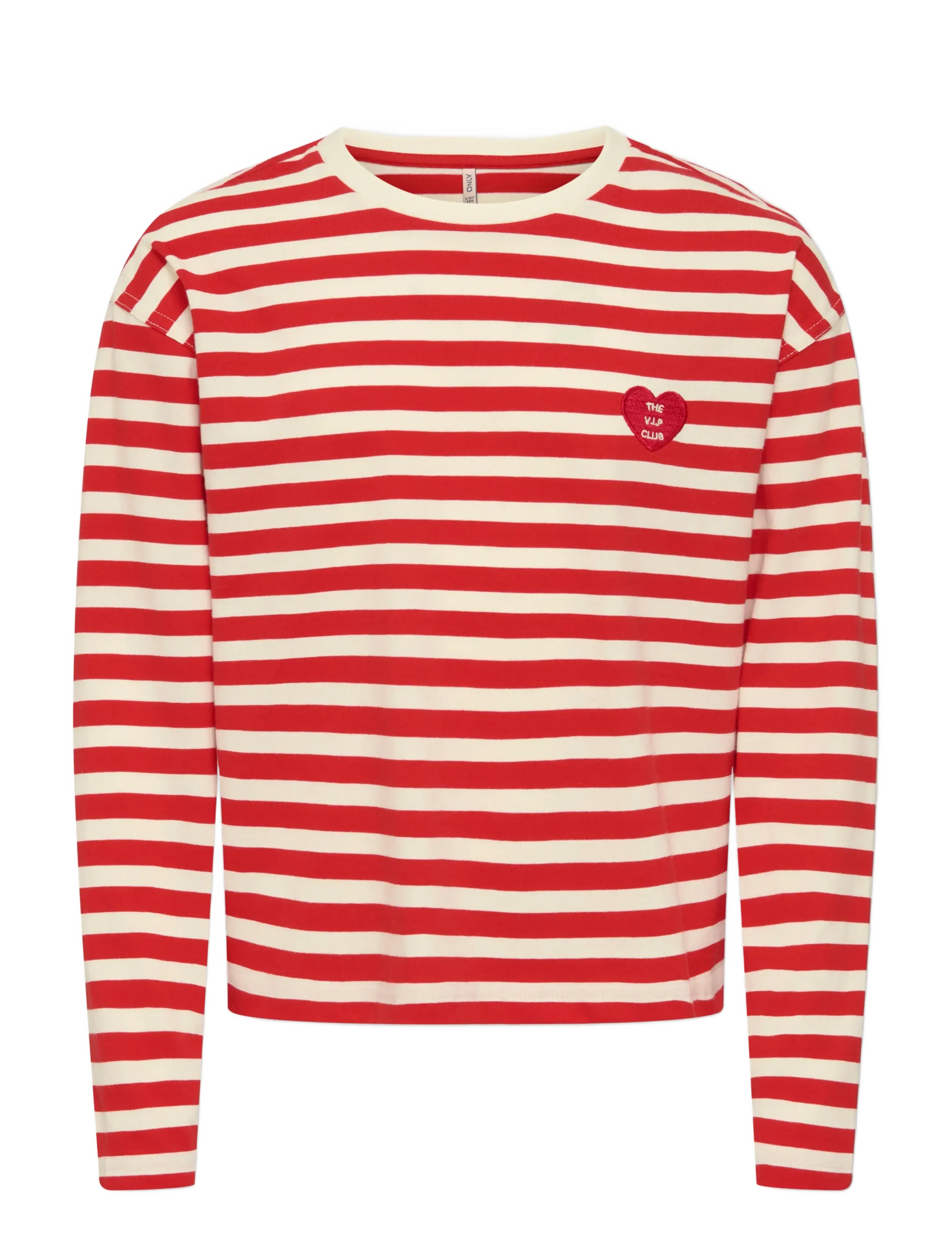 Kids Only KOGLIVINA L/S O-NECK STRIPE TOP JRS - Last chance - HIGH RISK RED / red