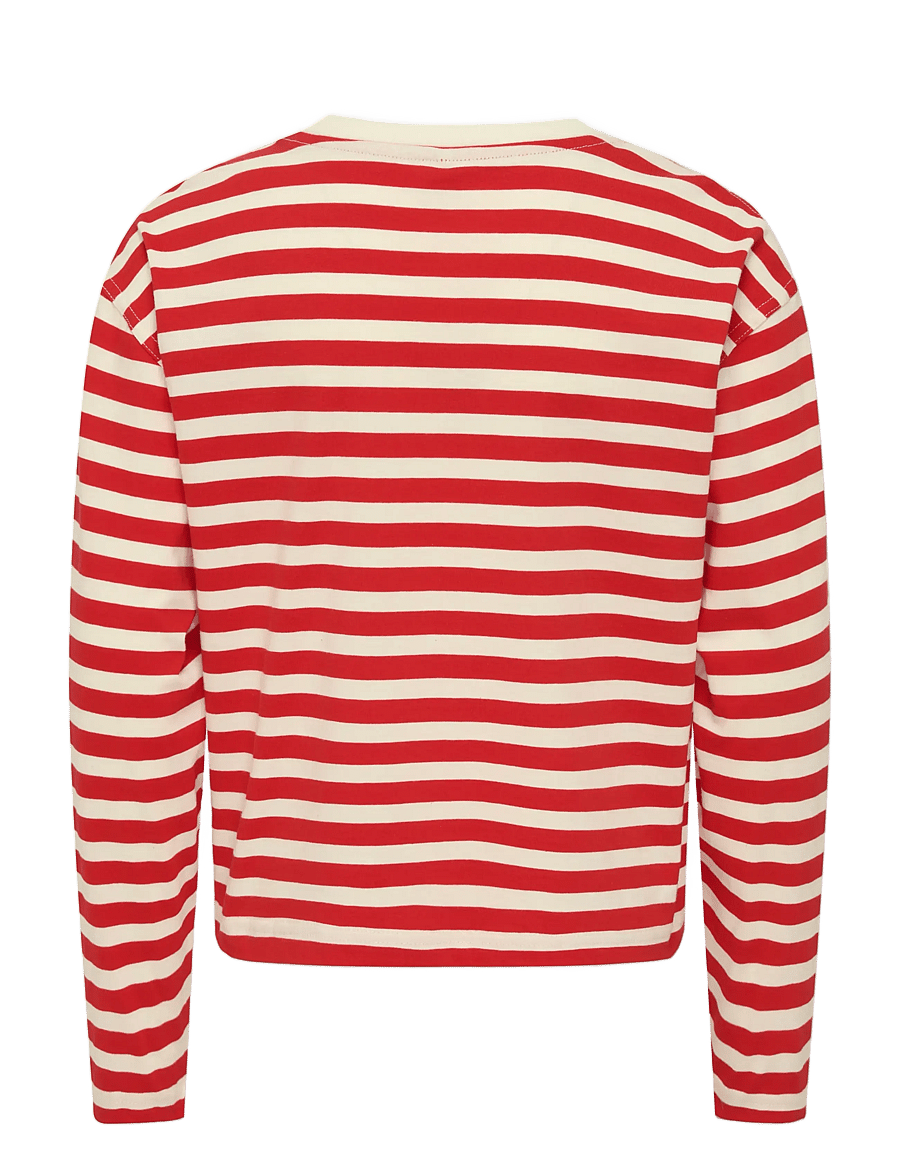 Kids Only - KOGLIVINA L/S O-NECK STRIPE TOP JRS - t-shirts à manches longues - high risk red - 1