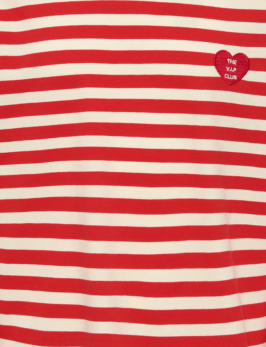 Kids Only - KOGLIVINA L/S O-NECK STRIPE TOP JRS - t-shirts à manches longues - high risk red - 2
