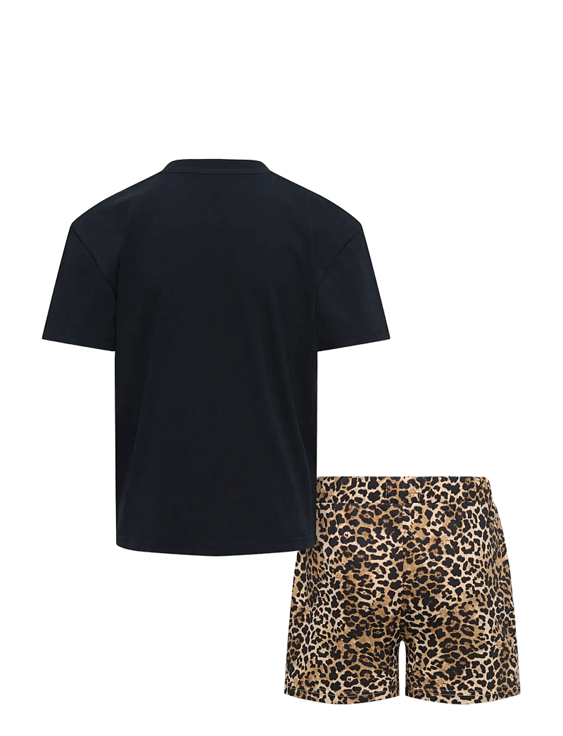 Kids Only - KOGRILA NIGHTWEAR AOP TOP/SHORTS SET JRS - pyjama-sets - black - 1