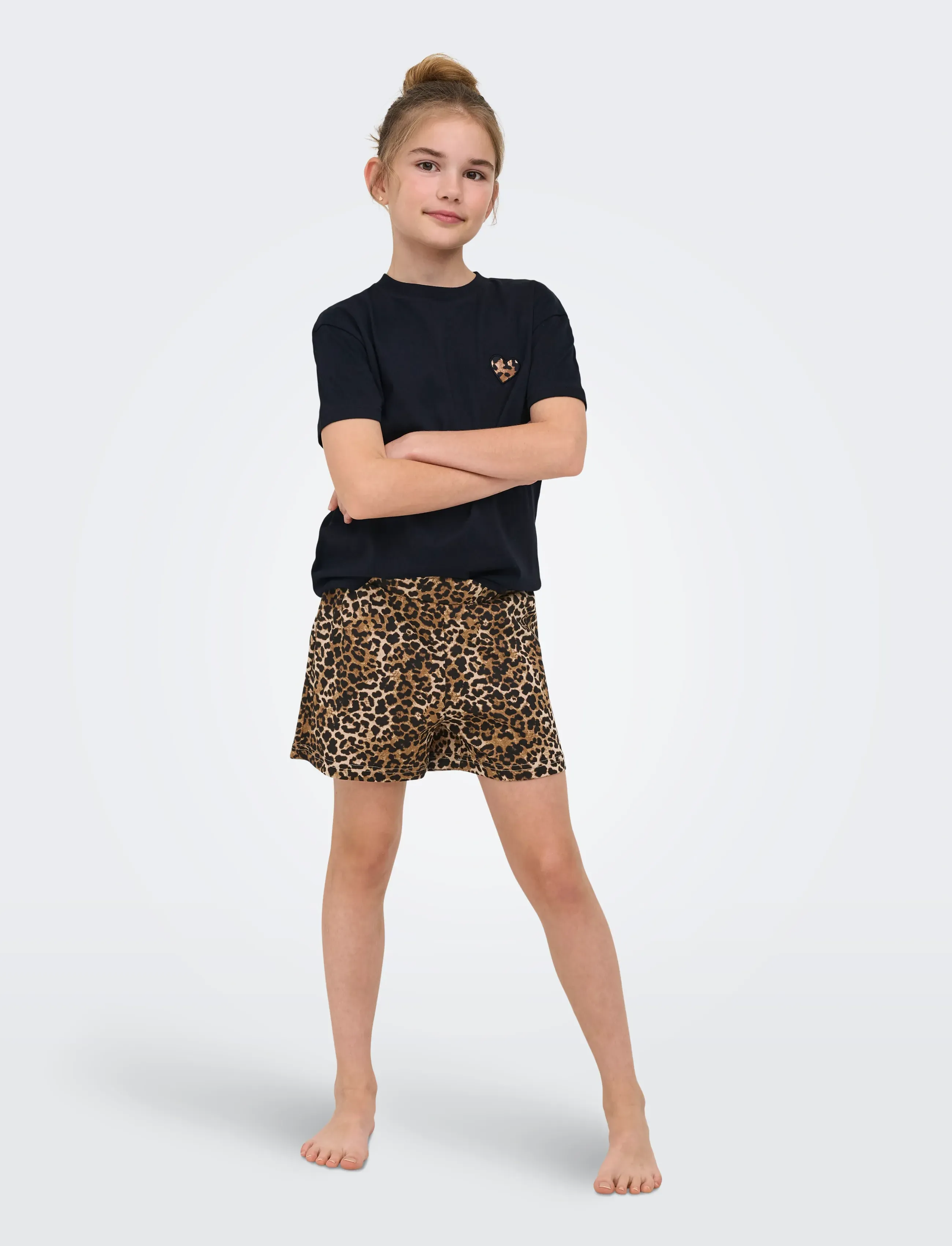 Kids Only - KOGRILA NIGHTWEAR AOP TOP/SHORTS SET JRS - black - 4