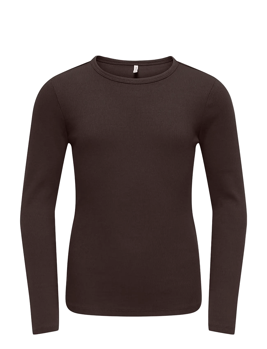 Kids Only - KOGLUCKY L/S O NECK TOP JRS NOOS - langärmelig - coffee bean - 0