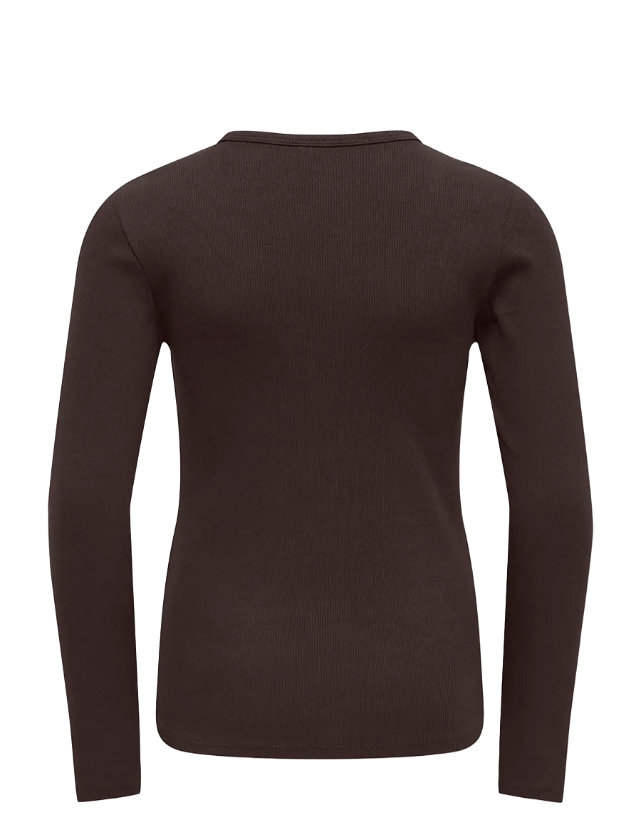 Kids Only - KOGLUCKY L/S O NECK TOP JRS NOOS - langärmelig - coffee bean - 1