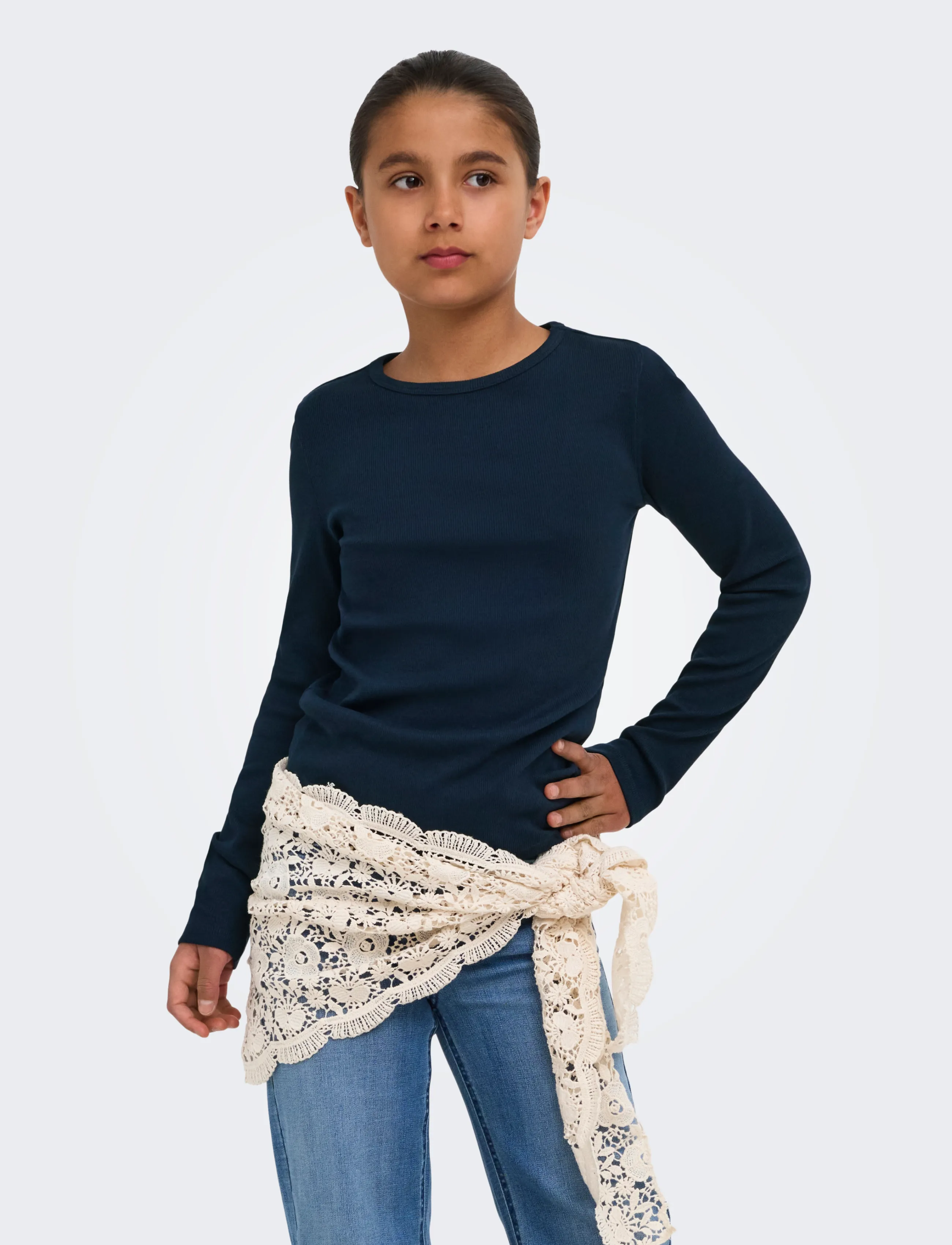 Kids Only KOGLUCKY L/S O NECK TOP JRS NOOS - Oberteile & T-Shirts - SKY CAPTAIN / navy