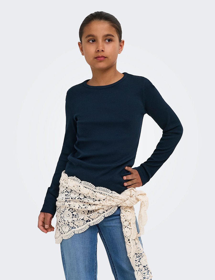 Kids Only - KOGLUCKY L/S O NECK TOP JRS NOOS - langärmelig - sky captain - 0