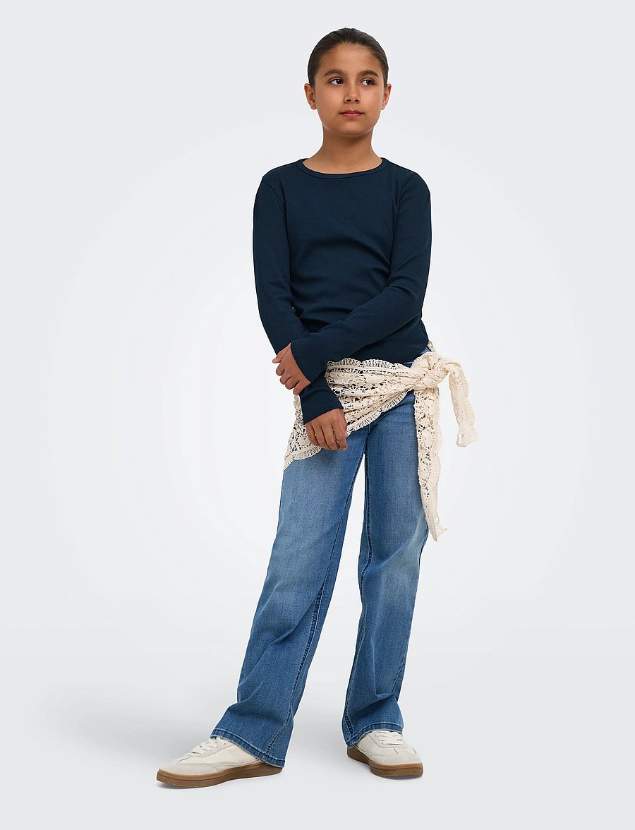Kids Only - KOGLUCKY L/S O NECK TOP JRS NOOS - langärmelig - sky captain - 4