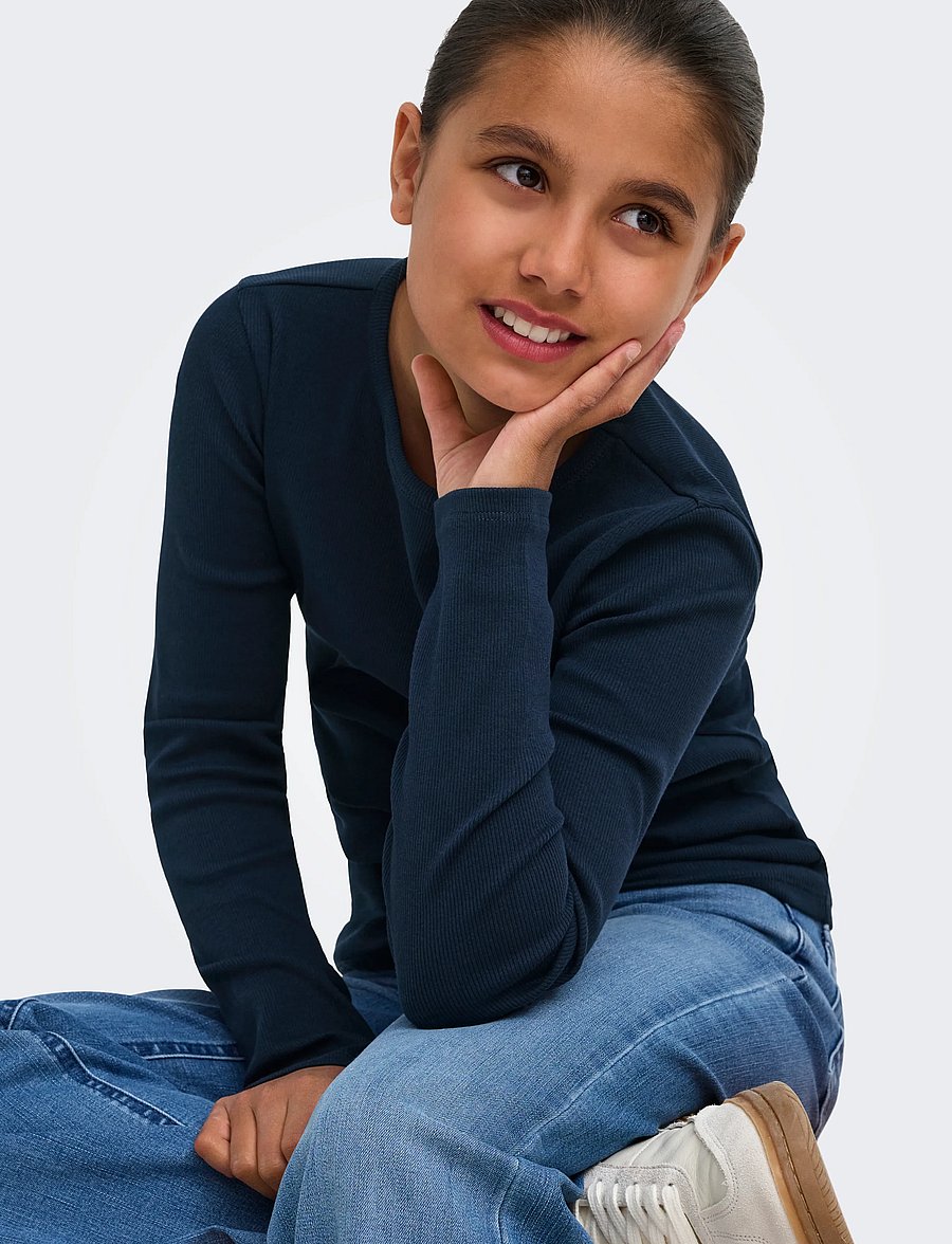 Kids Only - KOGLUCKY L/S O NECK TOP JRS NOOS - langärmelig - sky captain - 5
