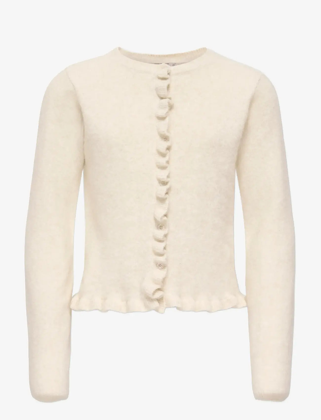 Kids Only - KOGSHELDA LIFE LS O-NECK RUFFLE CARD KNT - cardigans - birch - 1