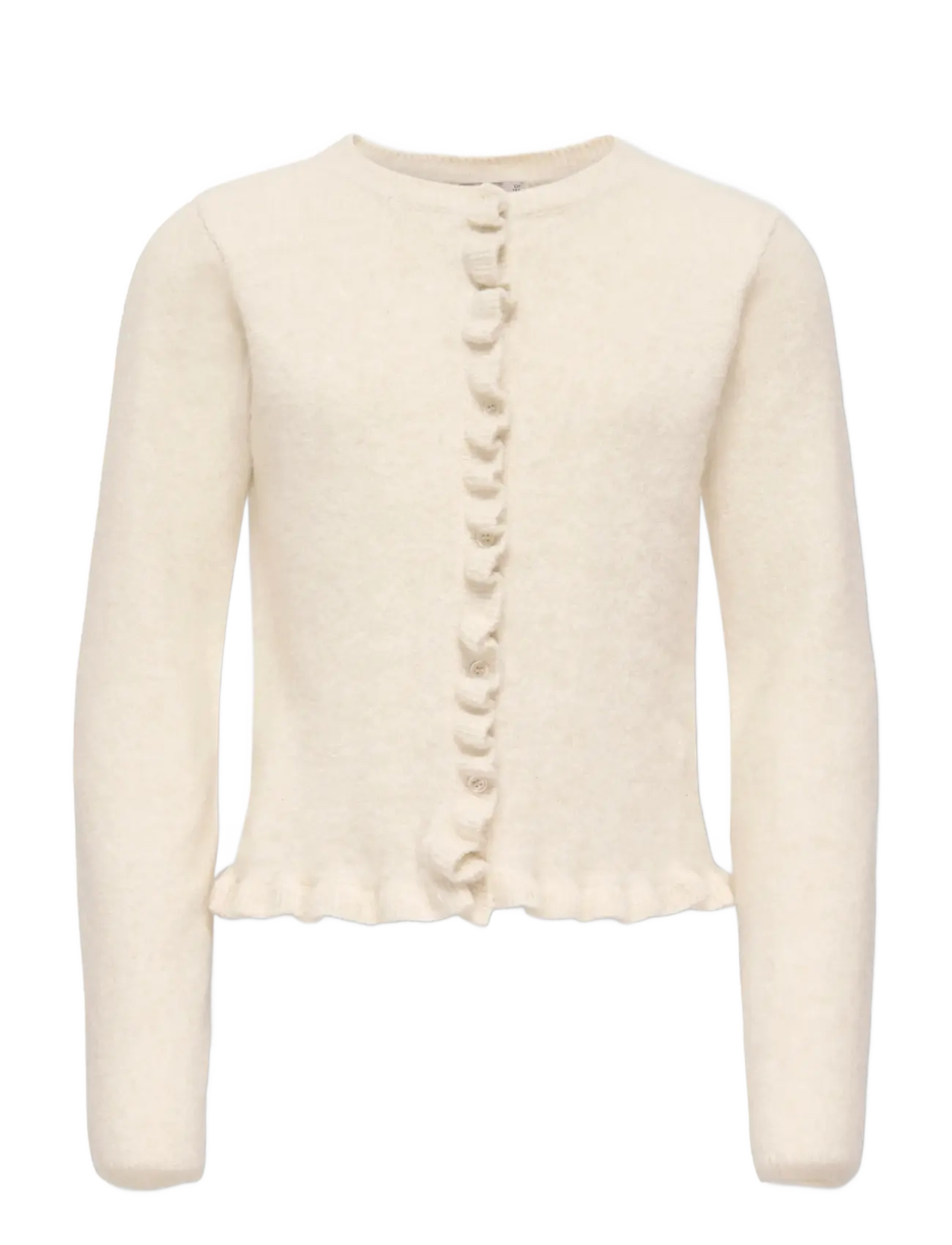 Kids Only KOGSHELDA LIFE LS O-NECK RUFFLE CARD KNT - Kleidung - BIRCH / cream