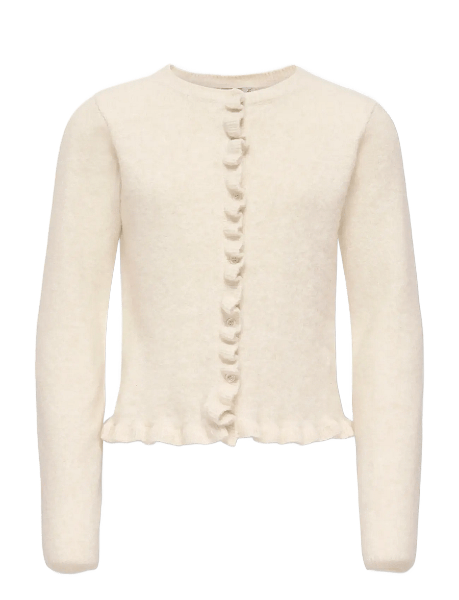 Kids Only - KOGSHELDA LIFE LS O-NECK RUFFLE CARD KNT - birch - 1