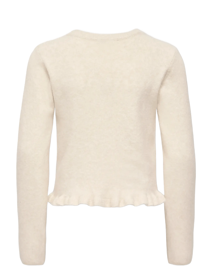 Kids Only - KOGSHELDA LIFE LS O-NECK RUFFLE CARD KNT - birch - 2