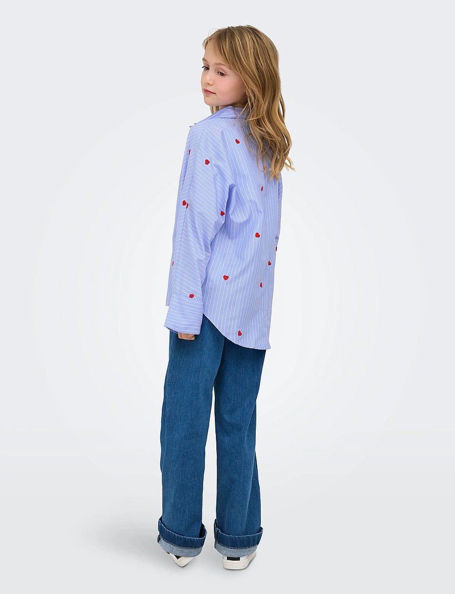 Kids Only - KOGNEW LINAGRACE LS ST.EMB SHRT WVN NOOS - chemises à manches longues - moonlight blue - 3