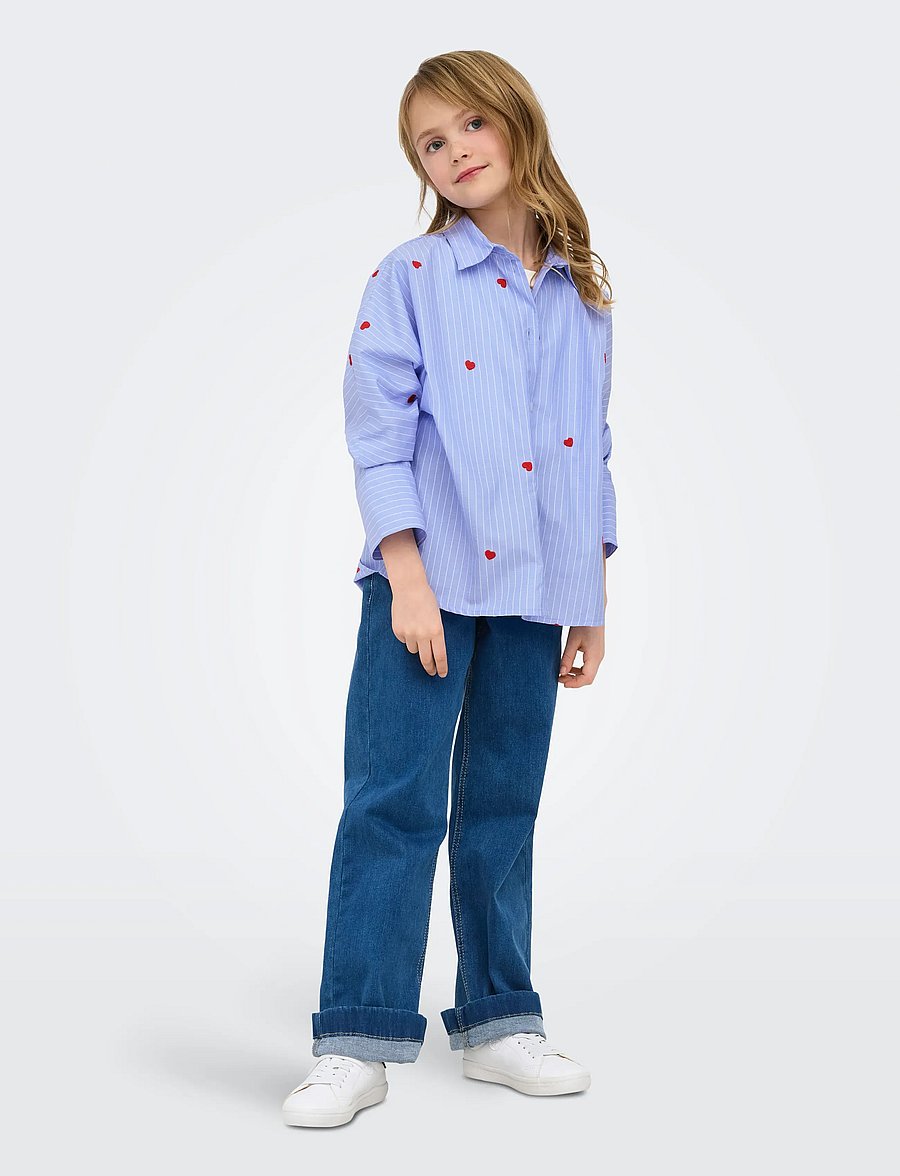 Kids Only - KOGNEW LINAGRACE LS ST.EMB SHRT WVN NOOS - chemises à manches longues - moonlight blue - 4