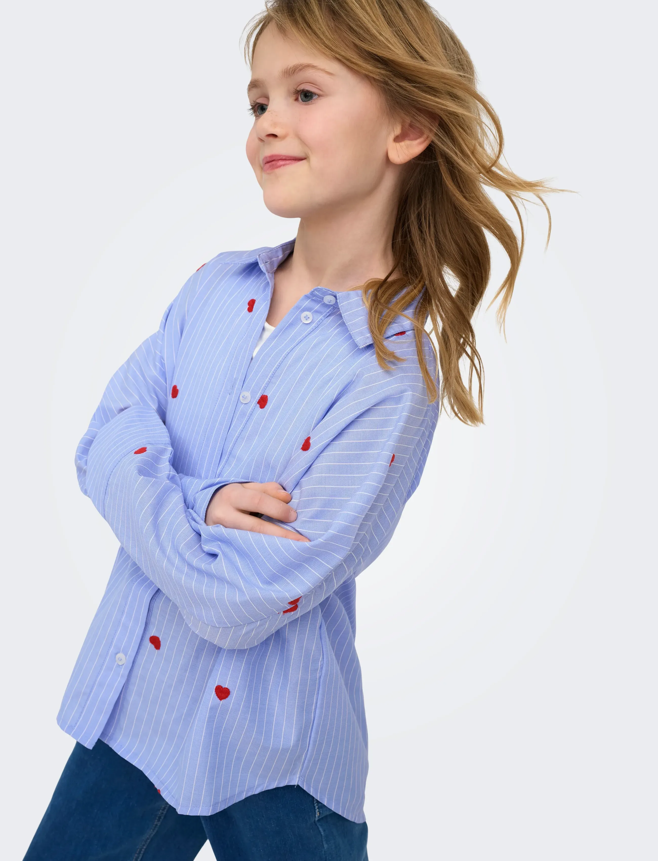 Kids Only - KOGNEW LINAGRACE LS ST.EMB SHRT WVN NOOS - chemises à manches longues - moonlight blue - 5